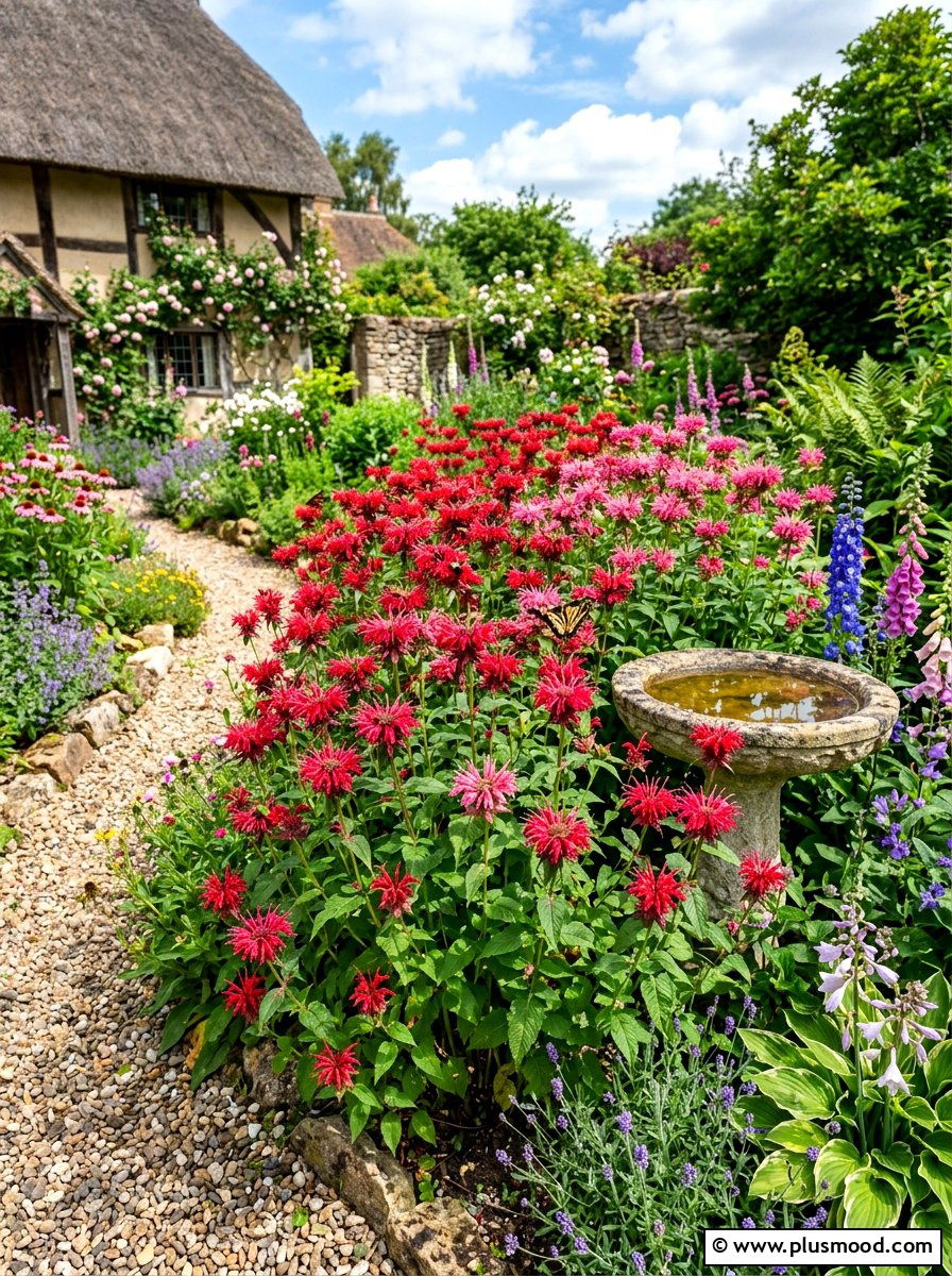 Bee Balm Patch - 25 summer pollinator garden ideas