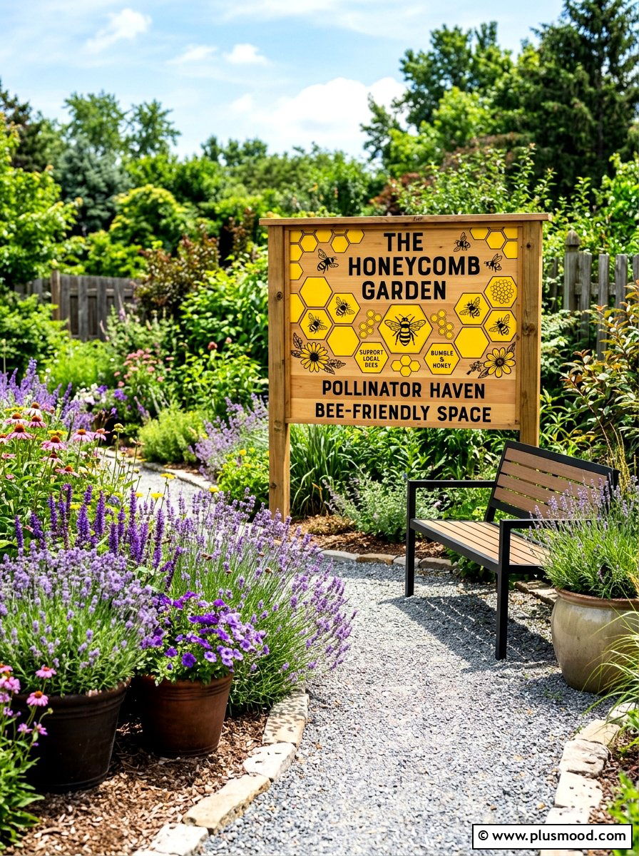 Bee Honeycomb Sign - 25 summer front porch sign ideas