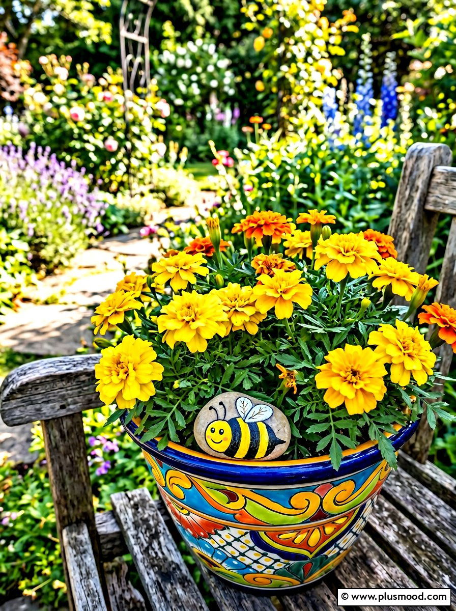 Bee Painted Rock - 25 painted rock ideas for mothers day