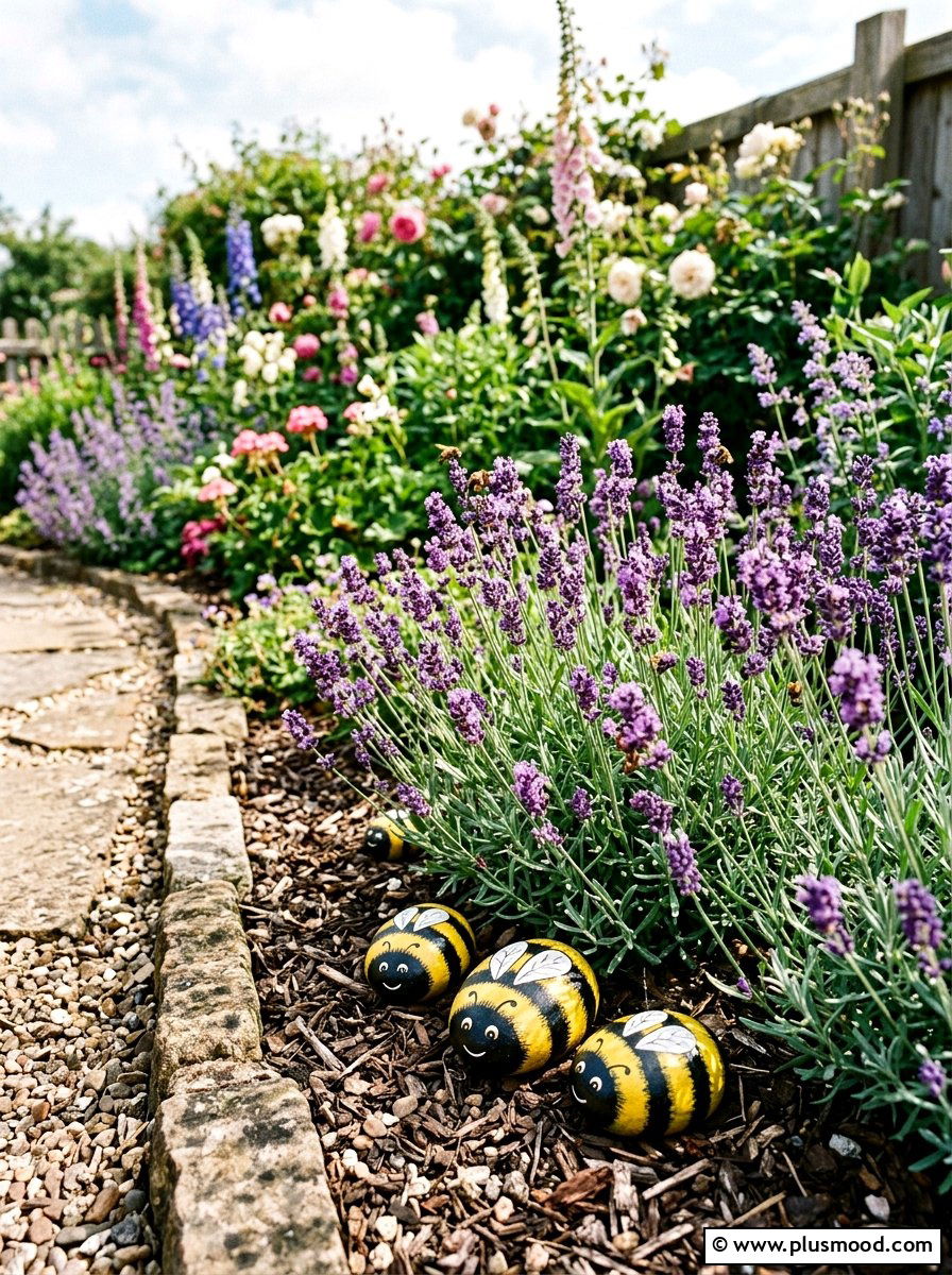 Bee Painted Rocks - 25 painted rock ideas for pathway art