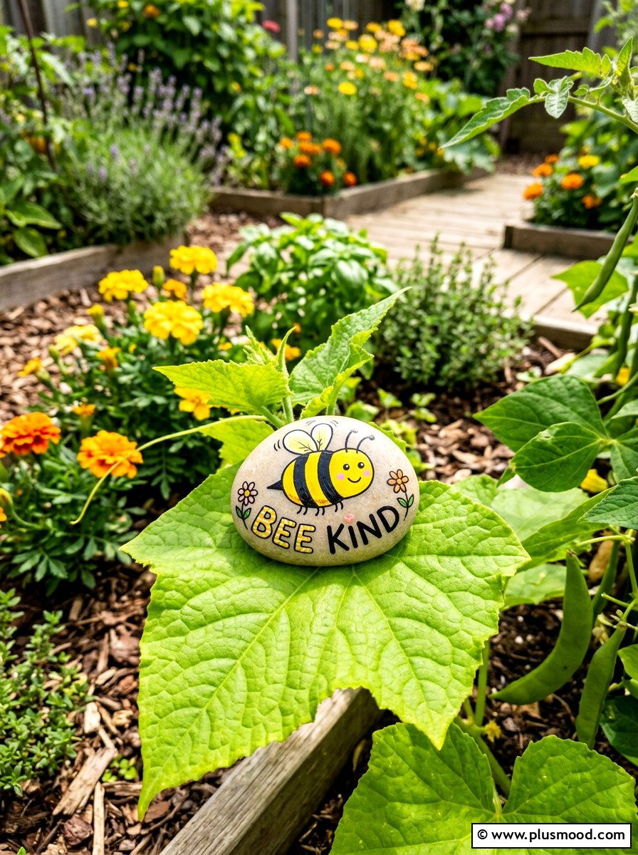 Bee kind pebble - 25 painted rock ideas with positive affirmations