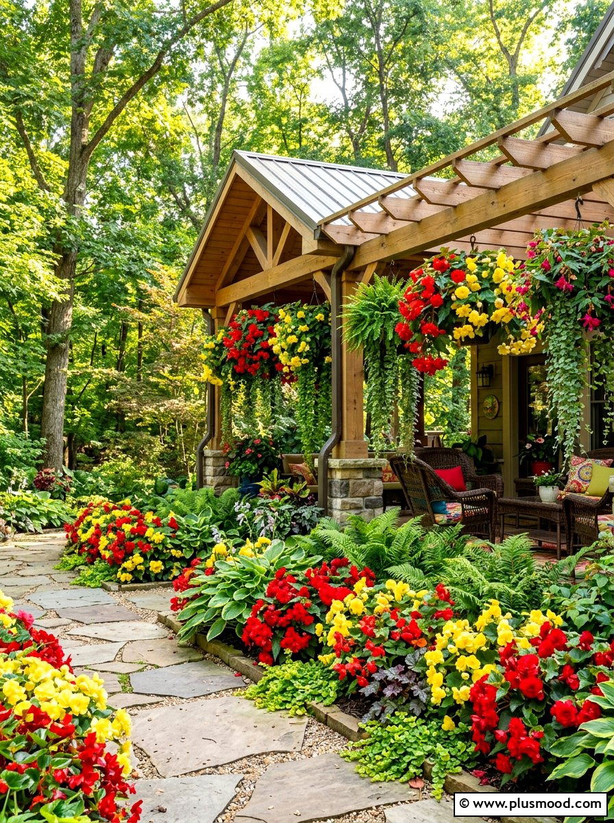 Begonia Shade Garden - 25 summer shade garden ideas