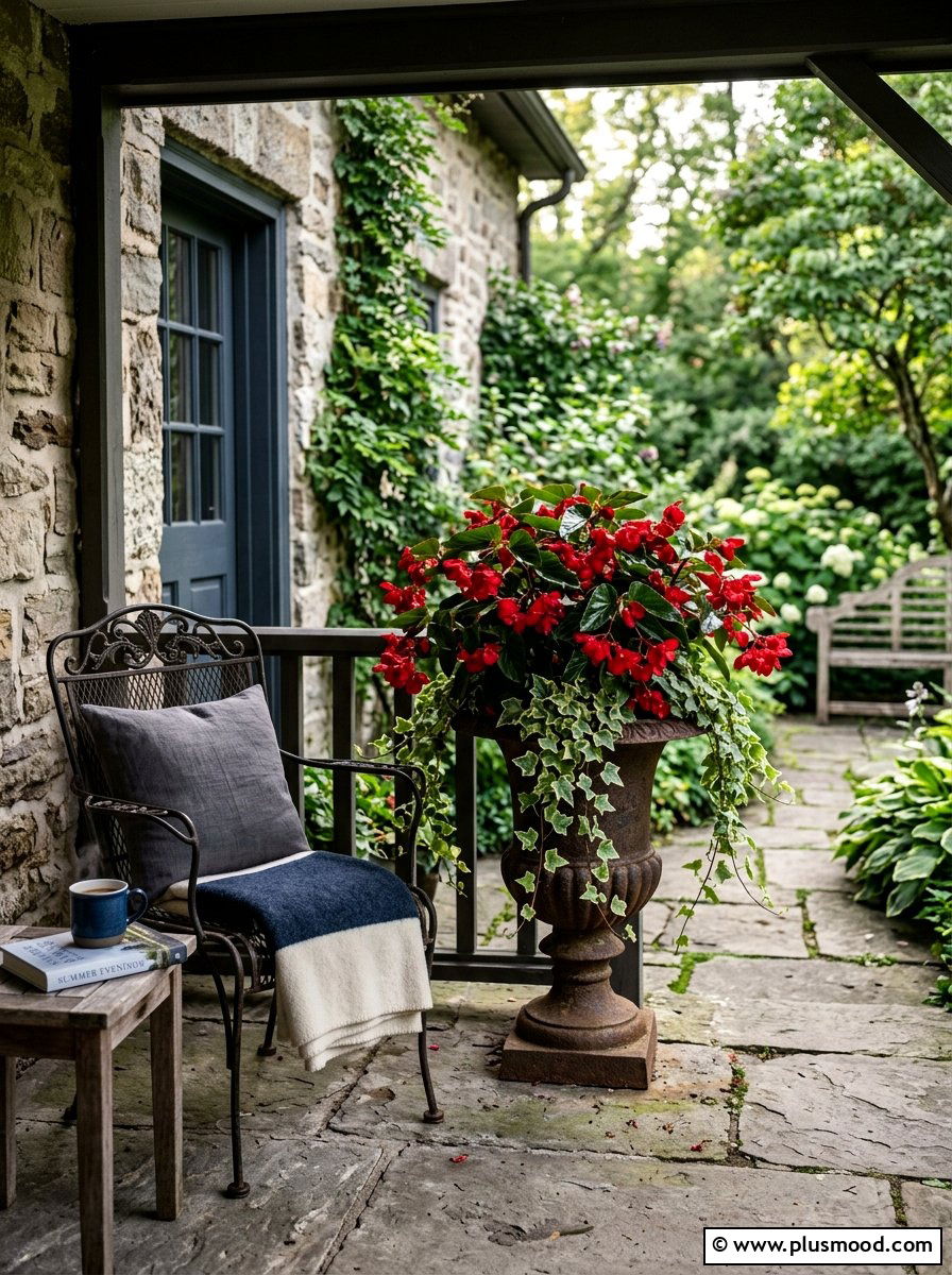 Begonia Summer Porch Pot - 25 summer porch urn ideas
