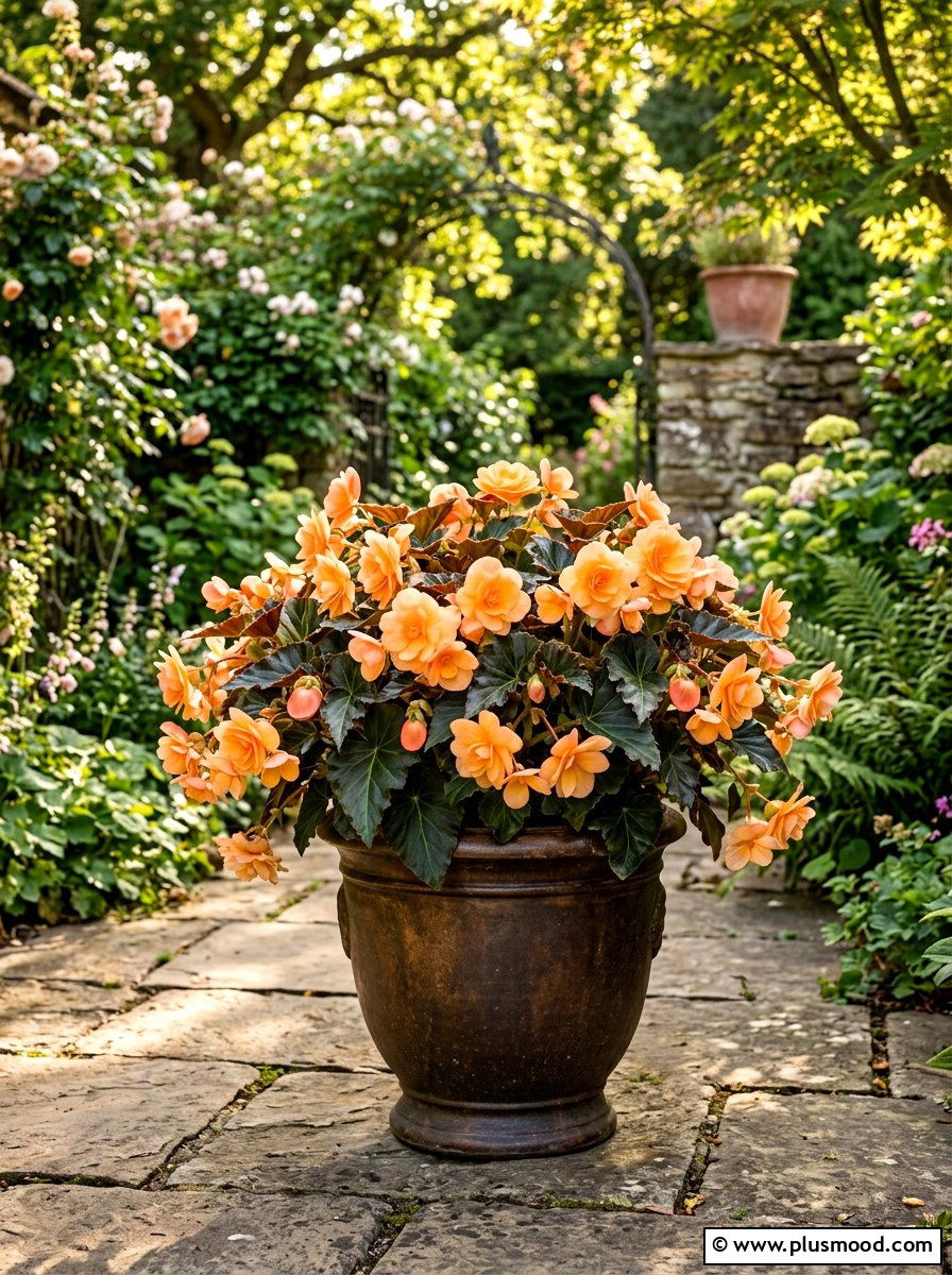 Begonia patio planter - 25 summer flower pot ideas