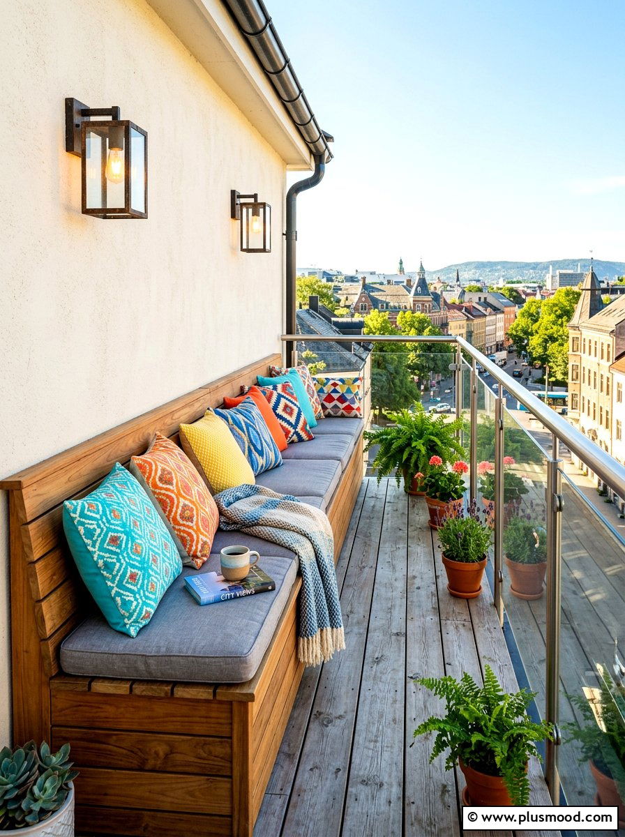 Bench Seating For Balcony - 25 summer modern balcony ideas