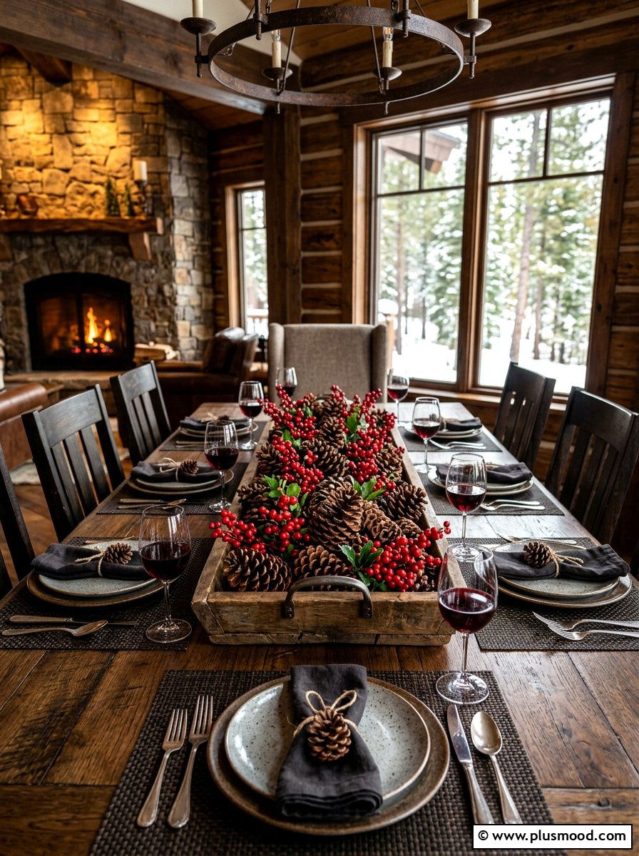 Berries and Pinecones Table Decor - 25 summer to fall centerpiece ideas