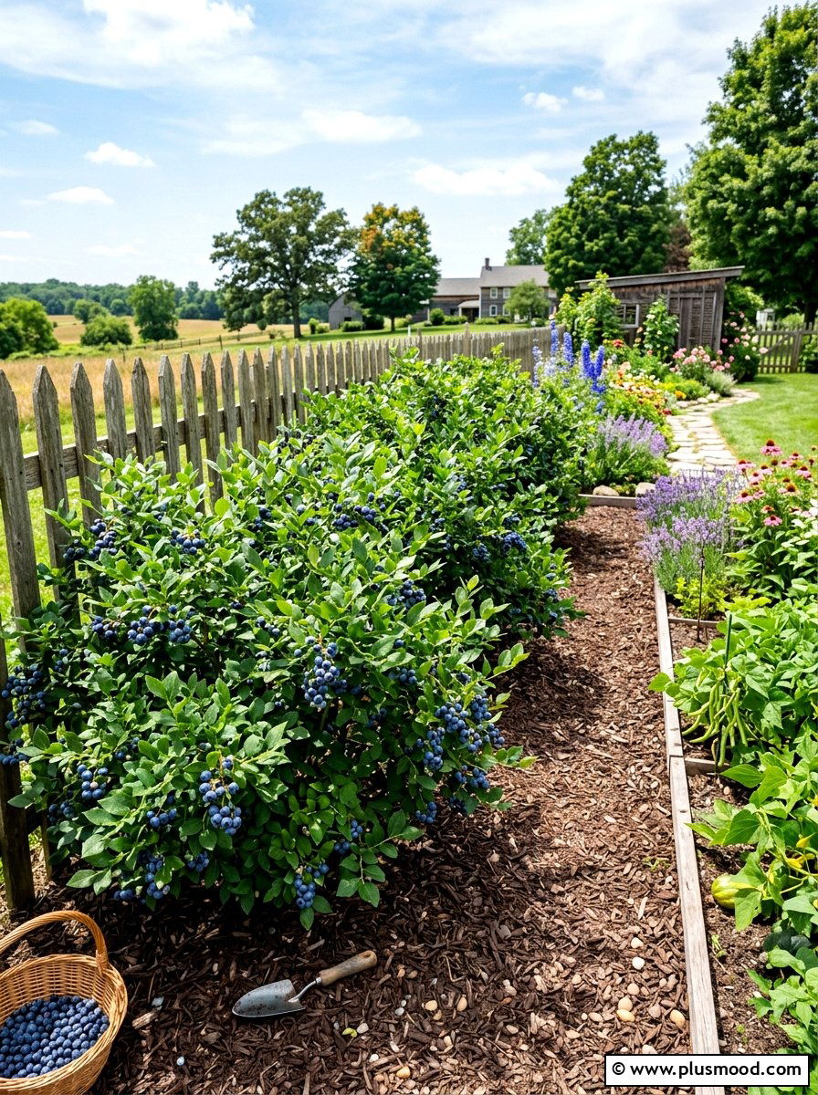 Berry Bush Fence - 25 summer fence line landscaping ideas