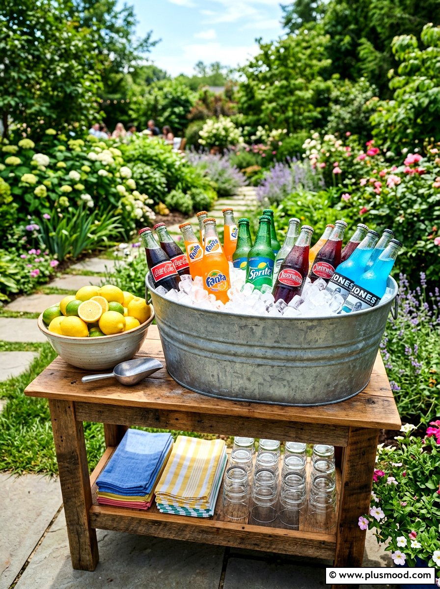 Beverage Cooler Station - 25 summer movie night backyard ideas