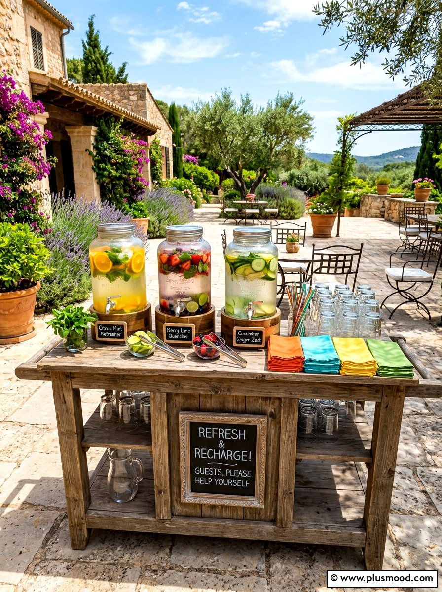 Beverage Station Buffet - 25 summer patio party ideas