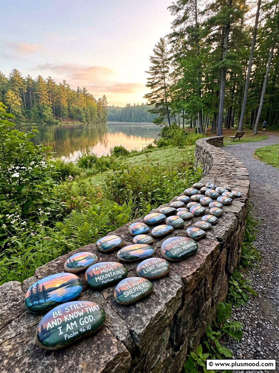 Bible Verse Rocks - 25 painted rock ideas with quotes