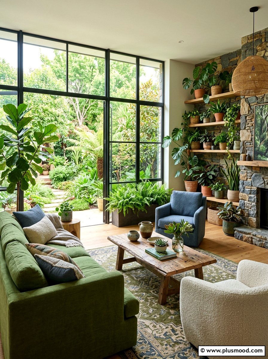 Biophilic Design Living Room - 25 summer living room makeover ideas