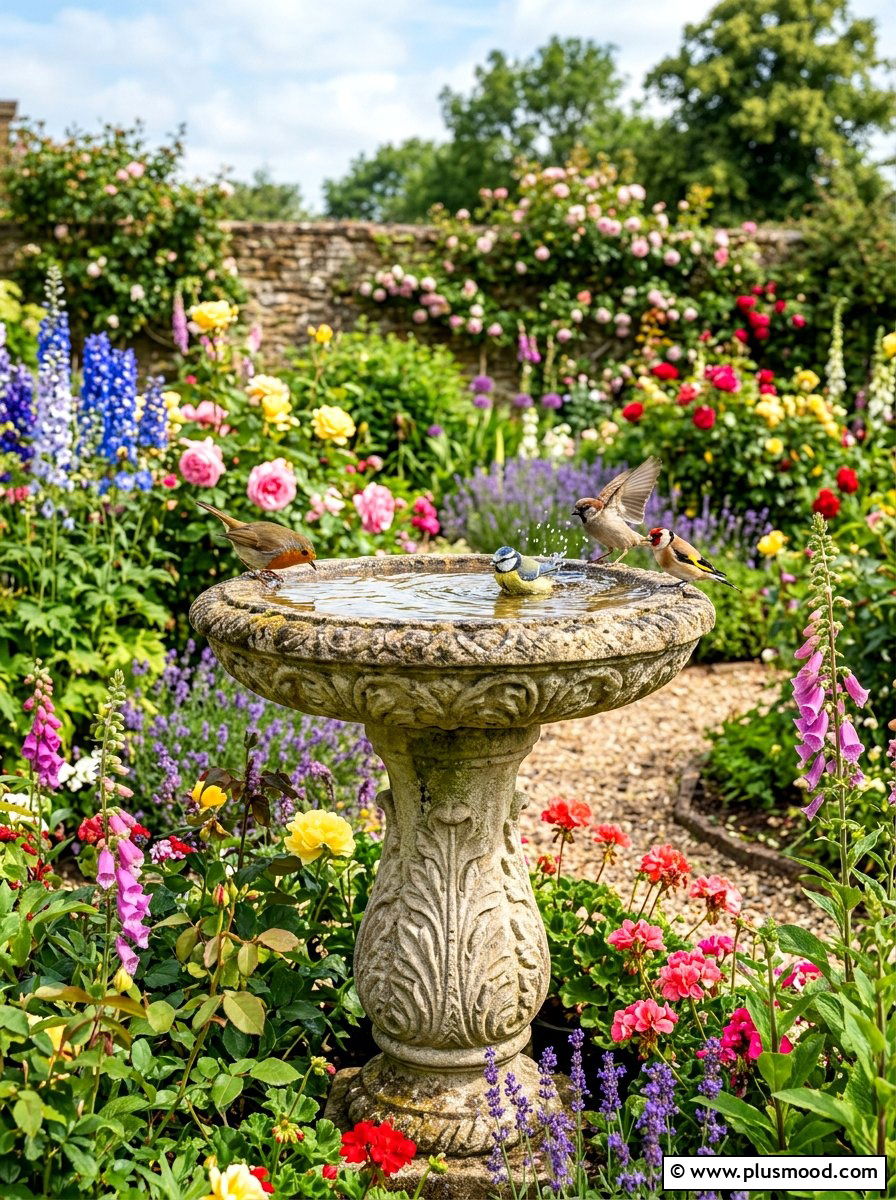 Bird Bath Feature - 25 summer front yard makeover ideas