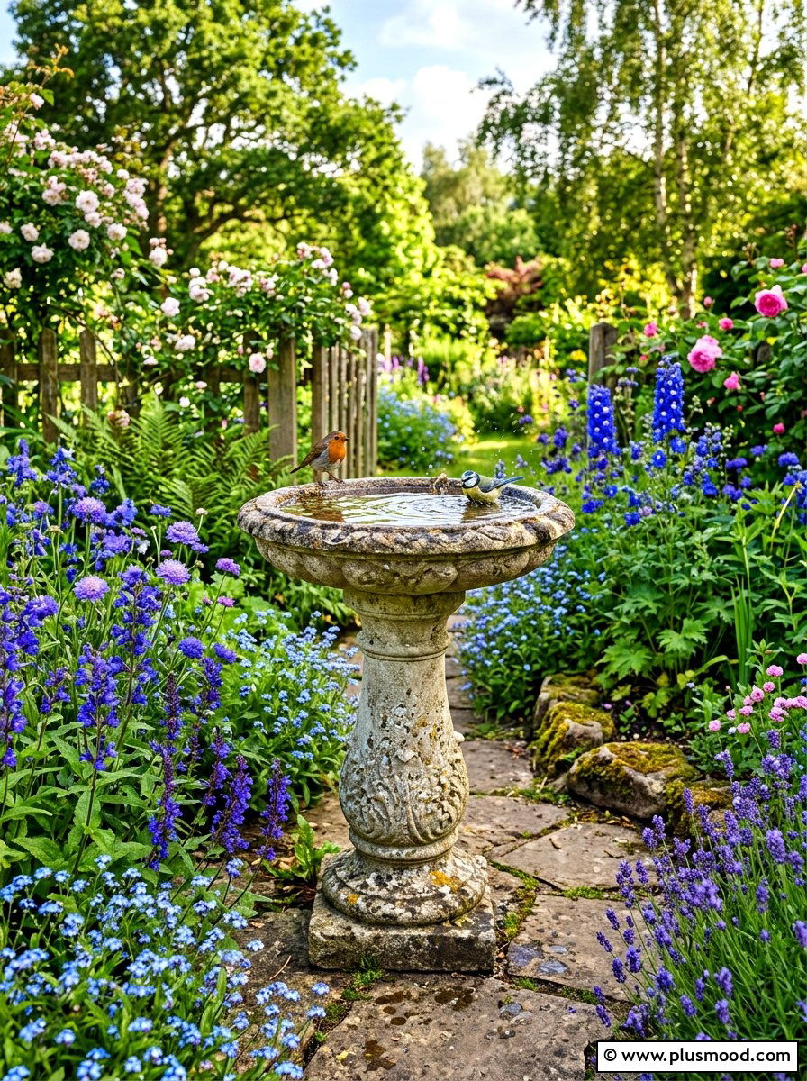 Bird Bath Focal Point - 25 summer English garden ideas
