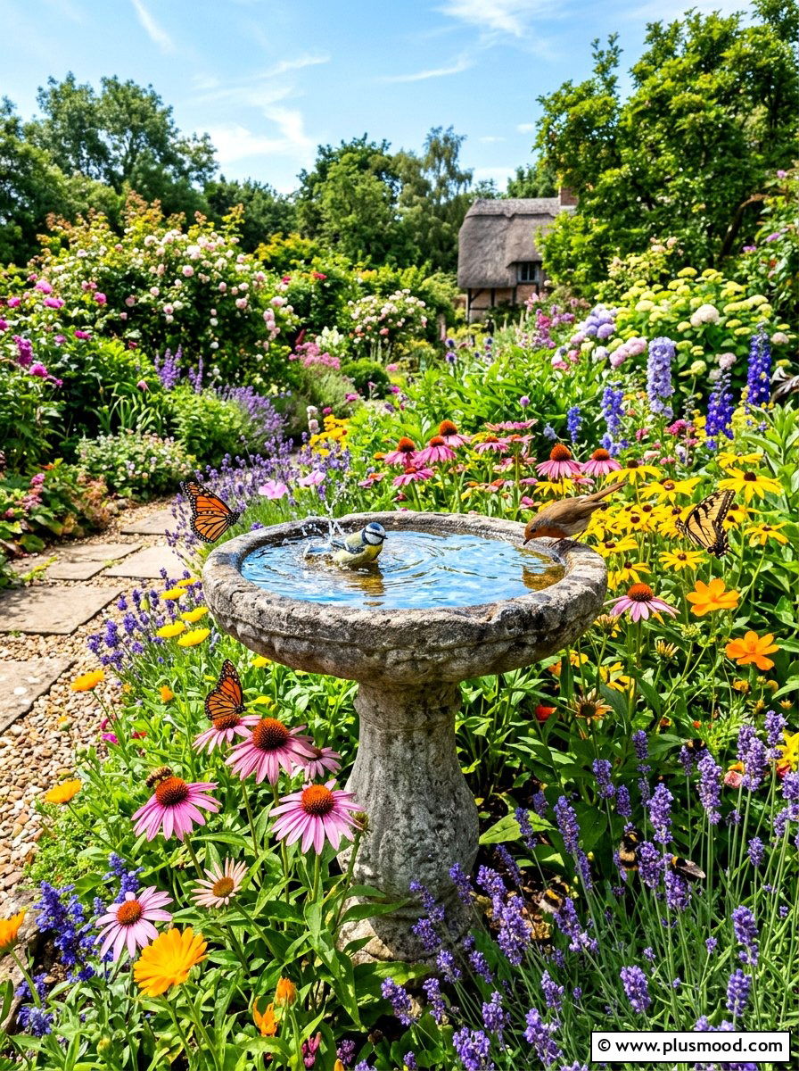 Bird Bath Focal Point - 25 summer front yard refresh ideas
