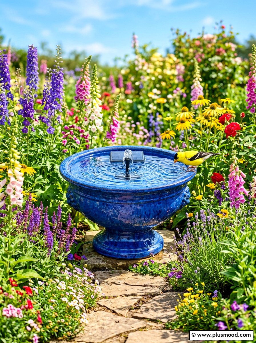 Bird Bath Fountain - 25 summer backyard ideas on a budget
