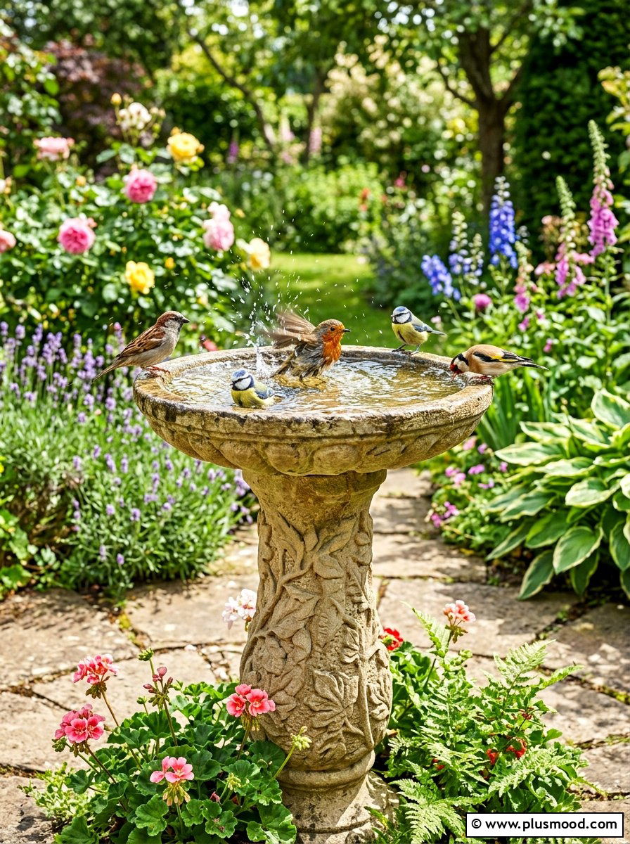 Bird Bath - 25 budget summer backyard makeover ideas