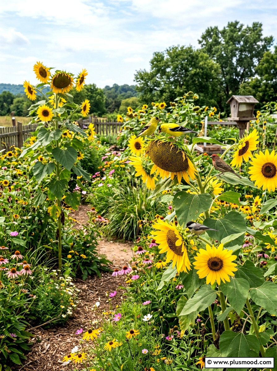 Bird Friendly Sunflower Garden - 25 summer sunflower garden ideas