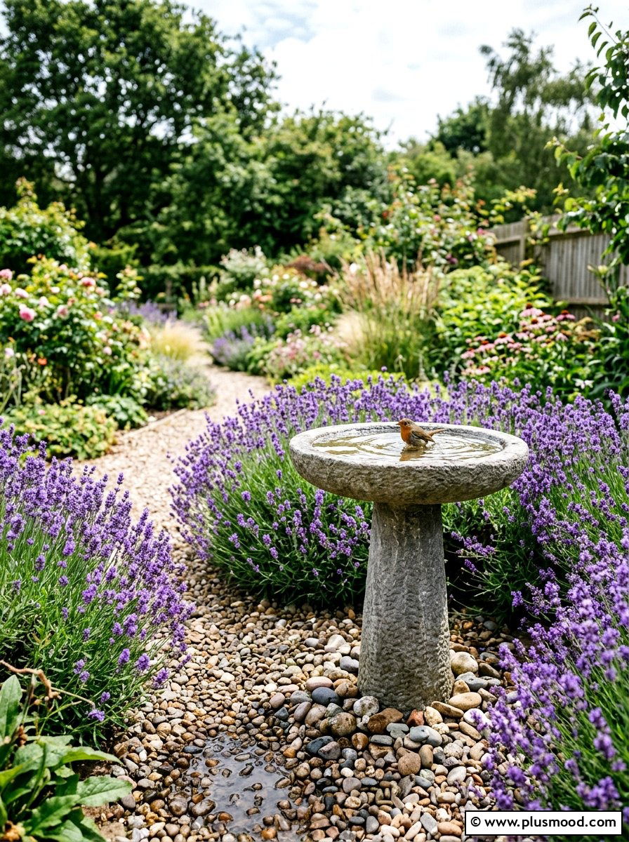 Bird bath feature - 25 small backyard ideas on a budget