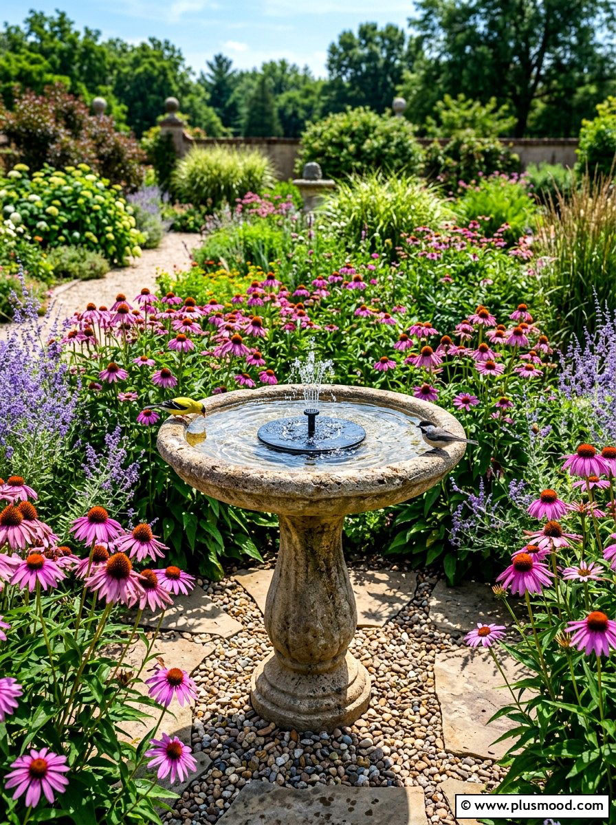 Bird bath garden - 25 summer backyard oasis ideas