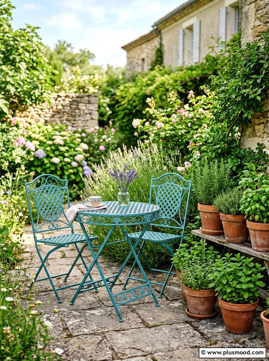 Bistro Set - 25 small backyard ideas for corner lots
