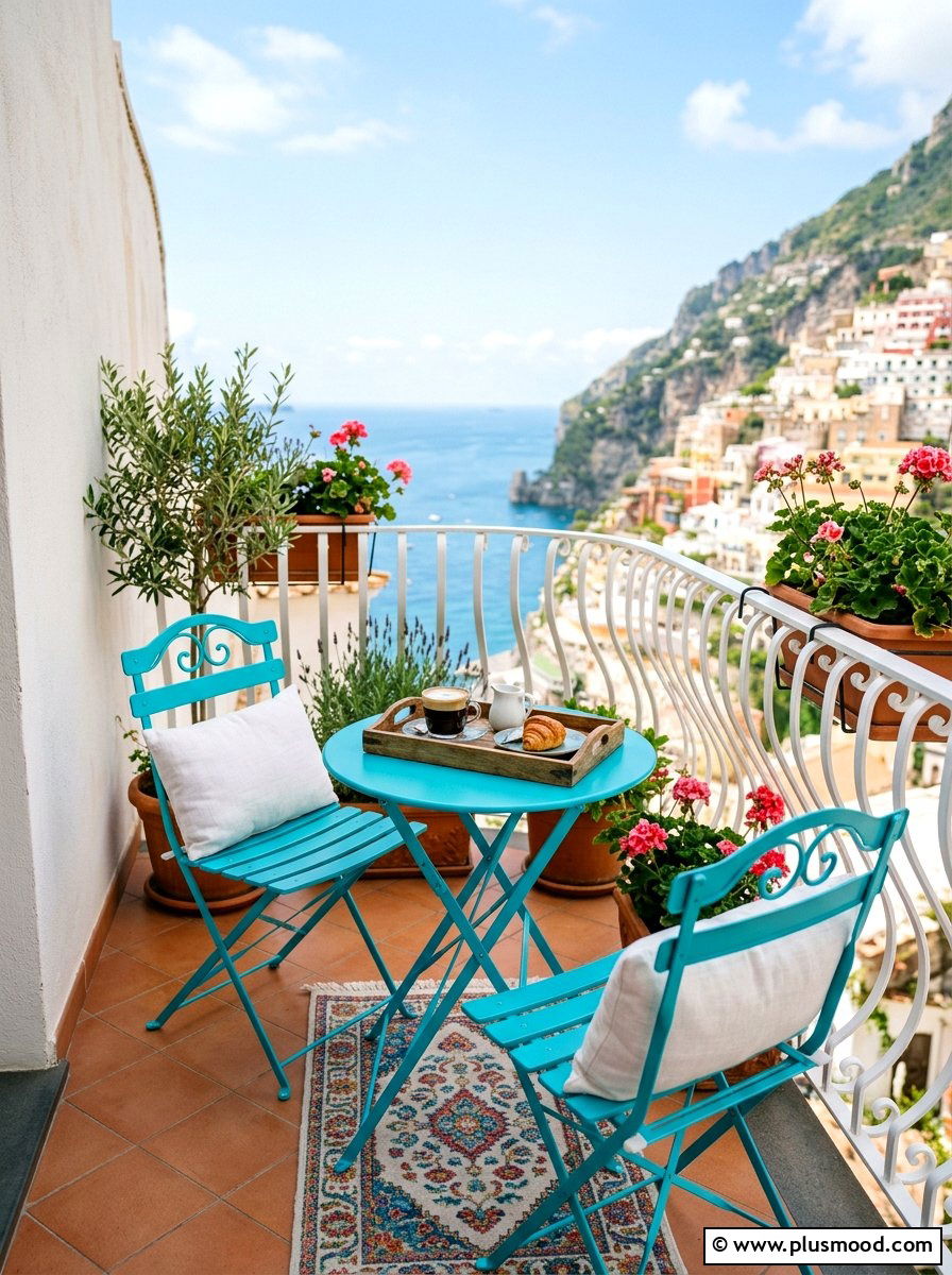 Bistro set - 25 summer balcony decor ideas