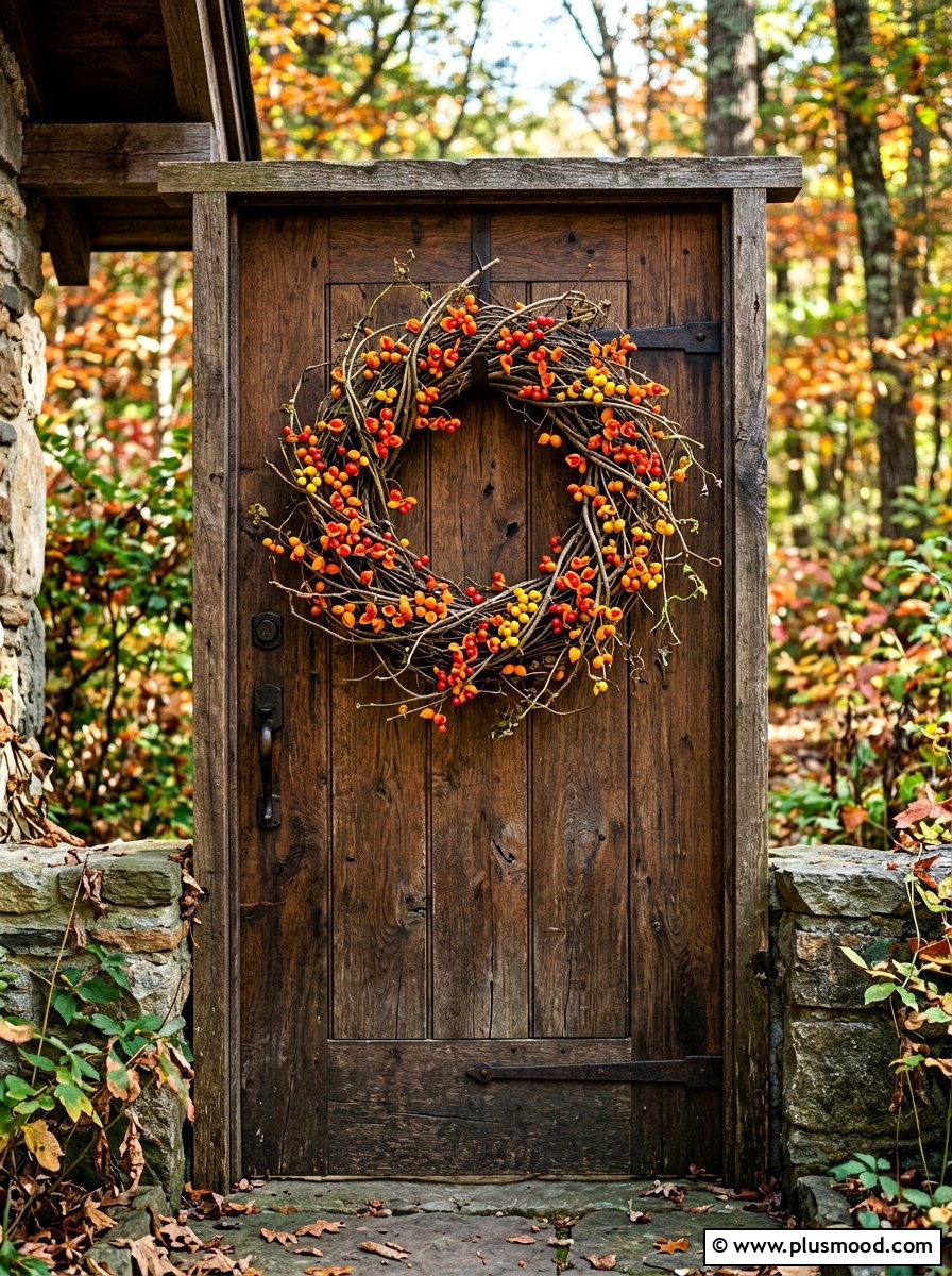 Bittersweet Berry Wreath - 25 summer to fall wreath ideas