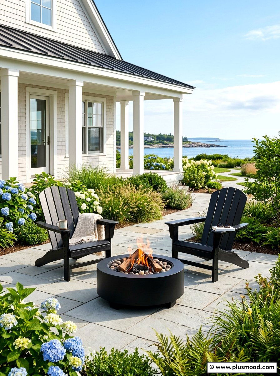 Black Adirondack Chair - 25 summer front porch seating ideas