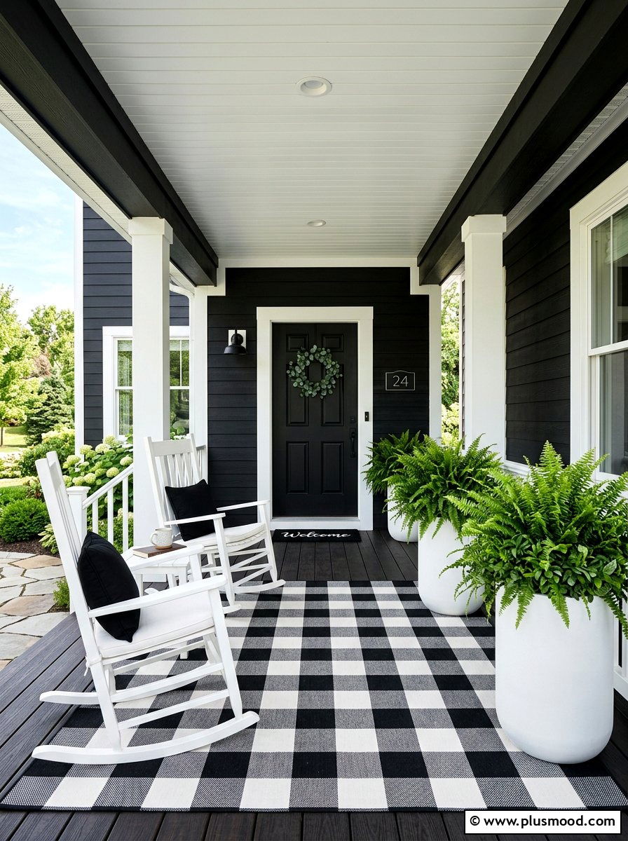 Black And White Porch - 25 summer front porch decor ideas