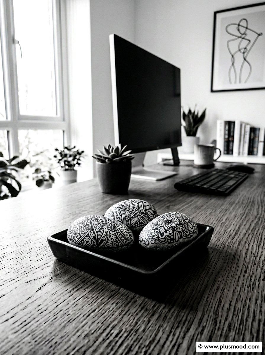 Black And White Rock Art - 25 painted rock ideas with zentangle art