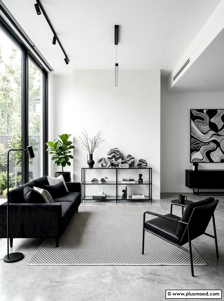 Black And White Wave Rocks - 25 painted rock ideas with abstract designs