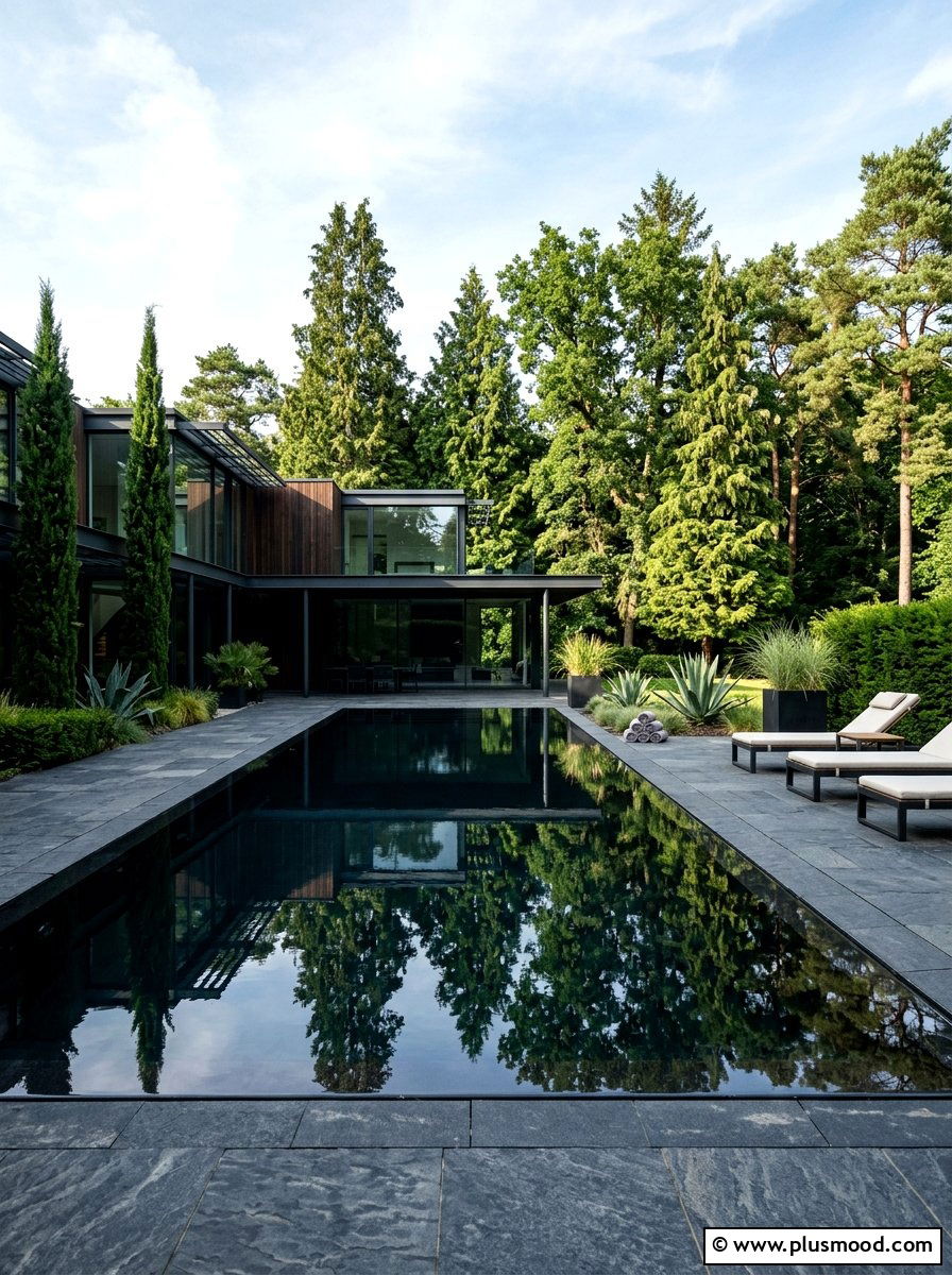 Black Bottom Pool - 25 pool landscaping ideas modern style