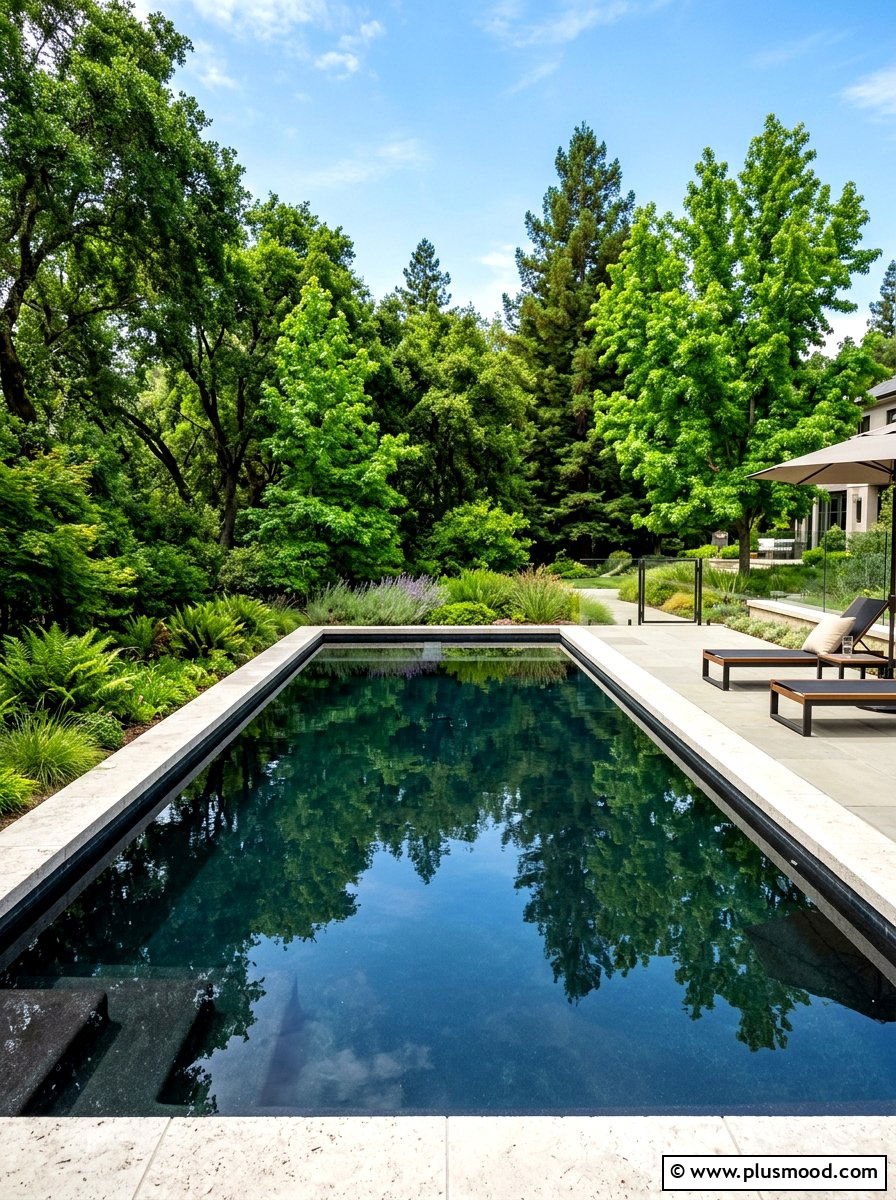 Black Bottom Pool - 25 summer modern pool backyard ideas
