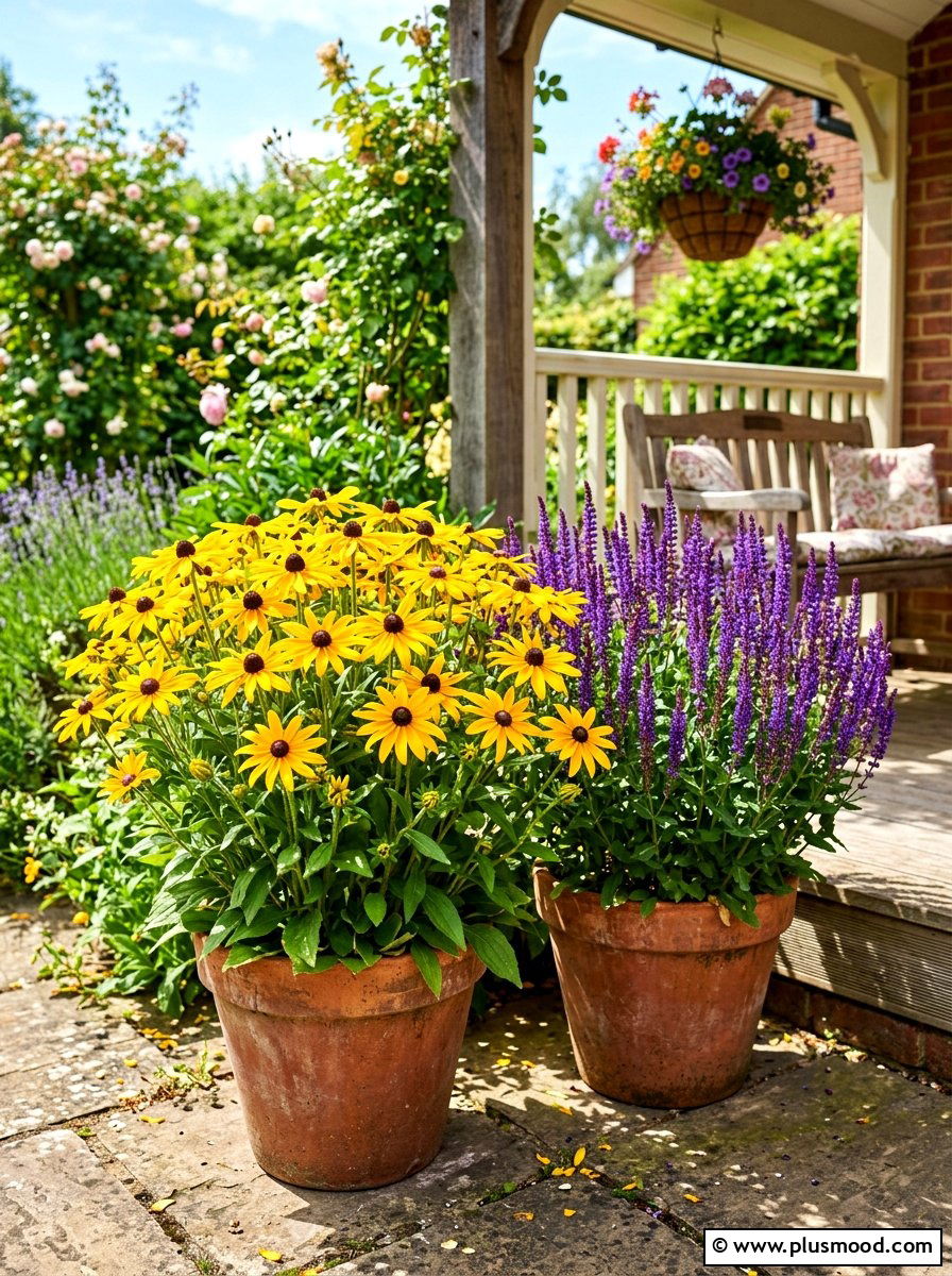 Black Eyed Susan Container - 25 late summer porch planter ideas