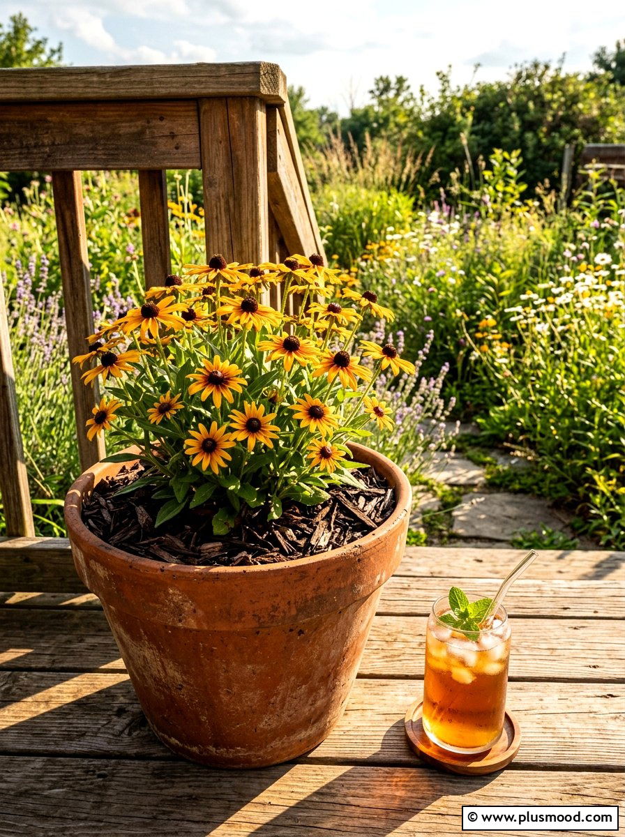 Black Eyed Susan Pot - 25 end of summer planter refresh ideas