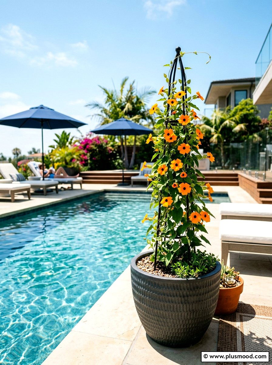 Black Eyed Susan Vine Pool Planter