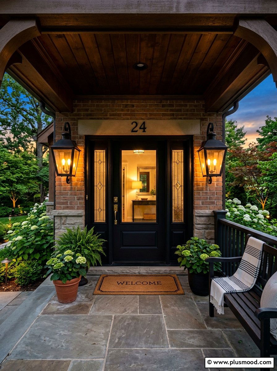 Black Front Door Porch Lighting - 25 summer black front door ideas