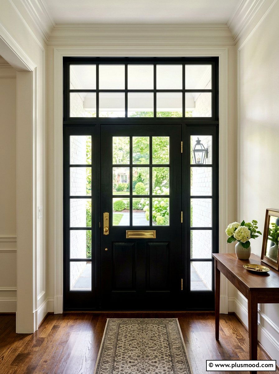 Black Front Door Transom Window - 25 summer black front door ideas