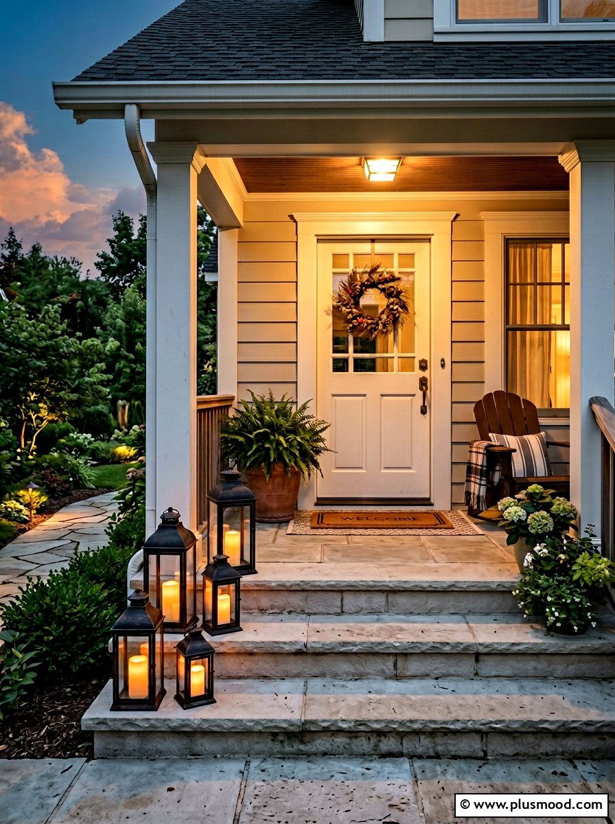 Black Lantern Front Porch - 25 summer front porch entryway ideas