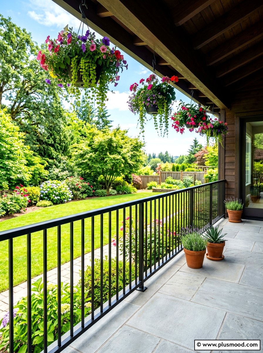 Black Metal Porch Railing - 25 summer front porch makeover ideas