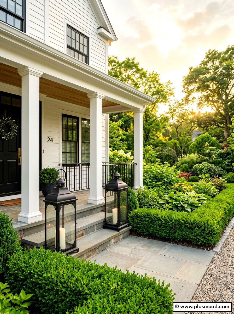 Black Outdoor Lantern - 25 summer front porch decor ideas for white house