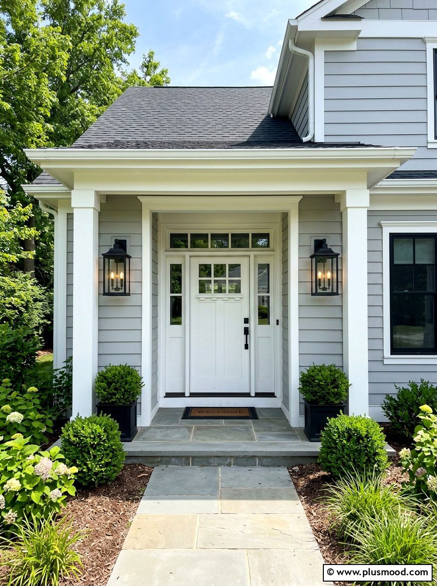 Black Outdoor Lighting - 25 summer neutral curb appeal ideas