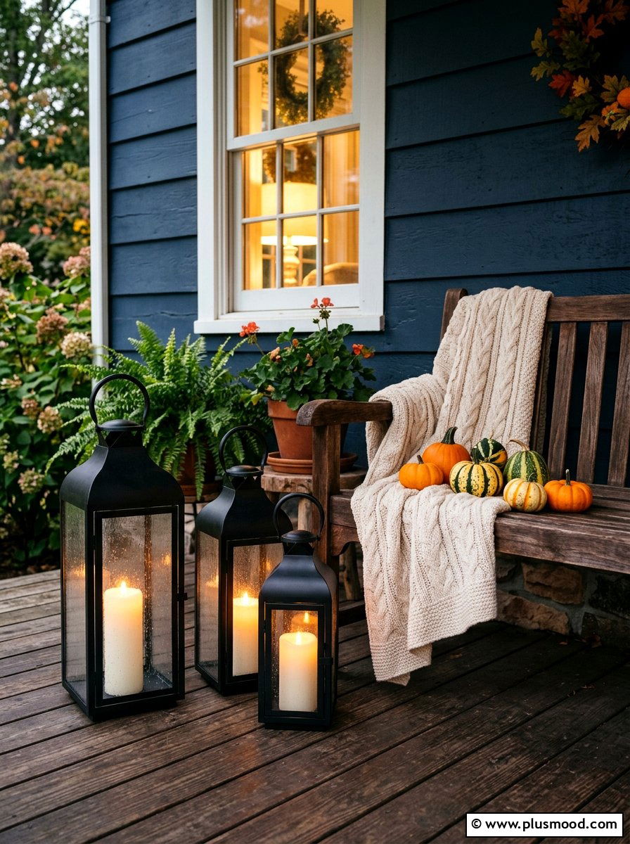 Black Porch Lantern Lighting - 25 summer to fall porch decor ideas