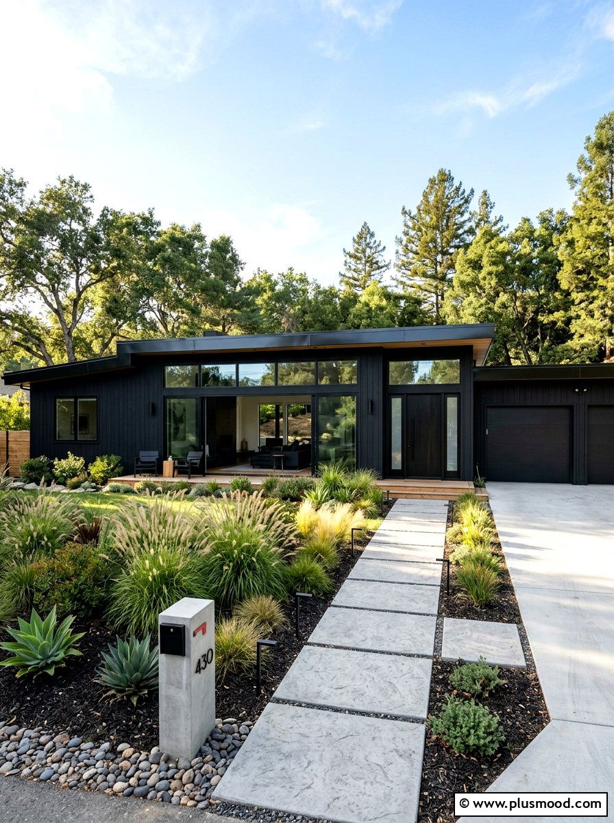 Black Ranch Exterior - 25 summer ranch house curb appeal ideas