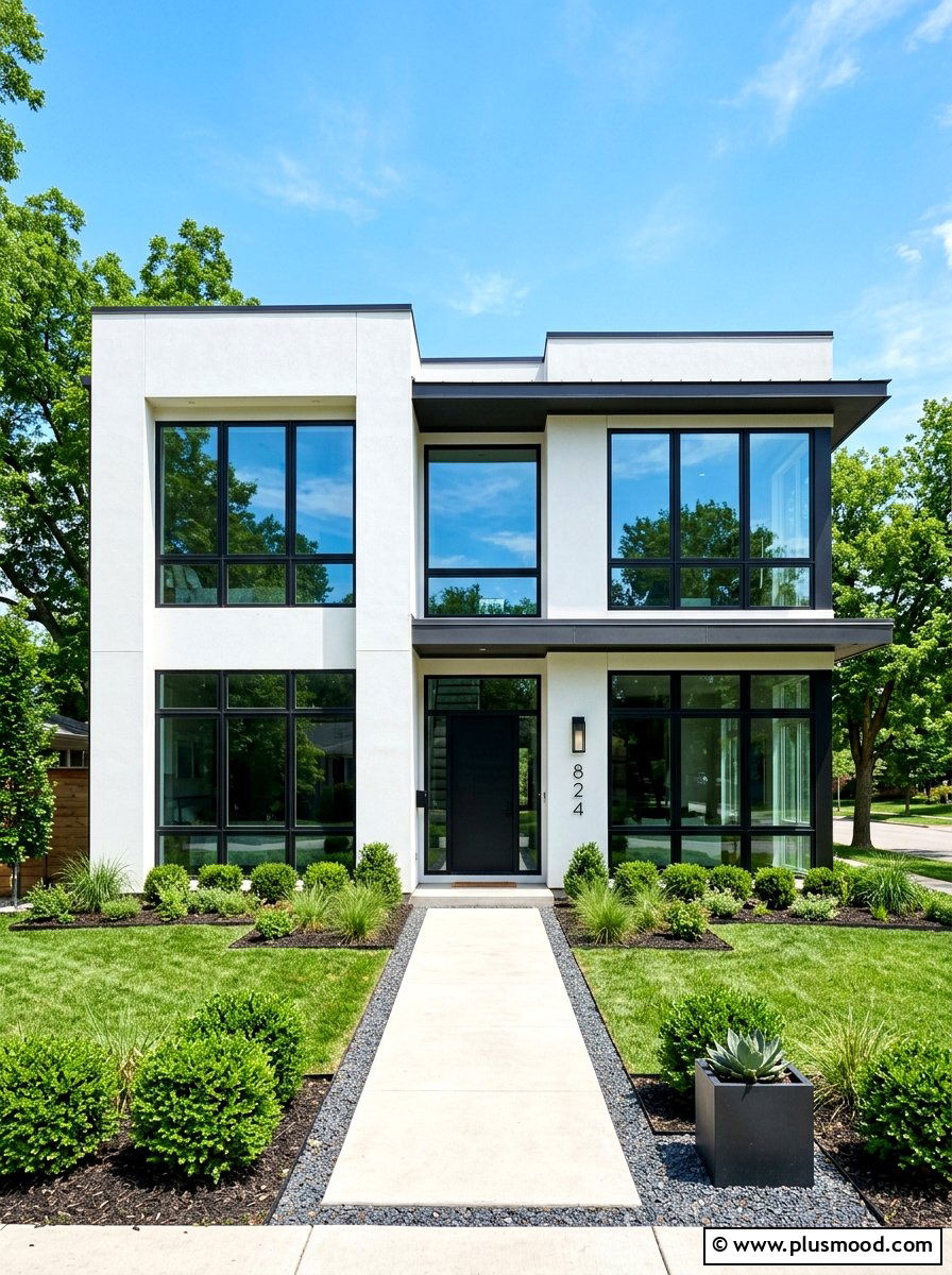 Black Window Frames - 25 summer neutral curb appeal ideas