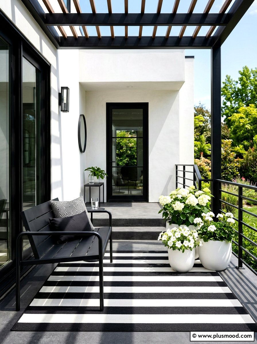 Black and white porch - 25 best summer front porch decor ideas