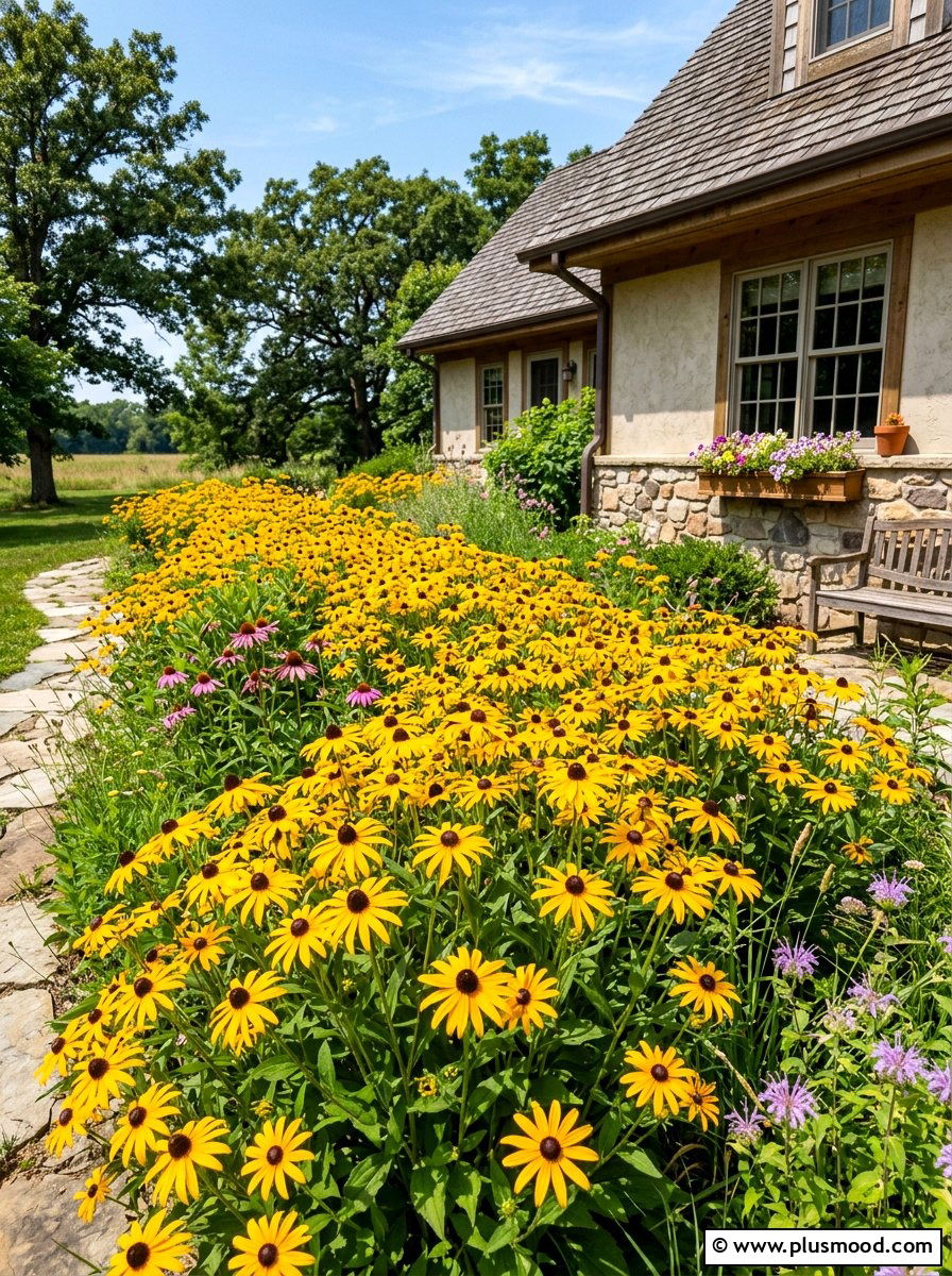 Black eyed susan garden - 25 summer foundation planting ideas for summer