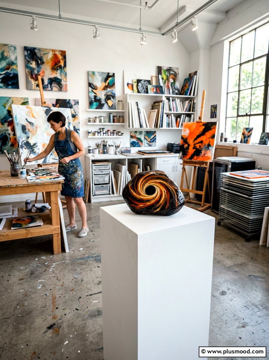 Black hole - 25 painted rock ideas with space theme