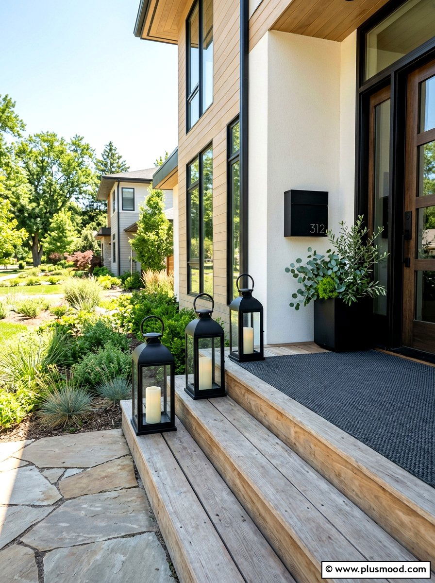 Black metal lantern - 25 summer lantern ideas for front porch