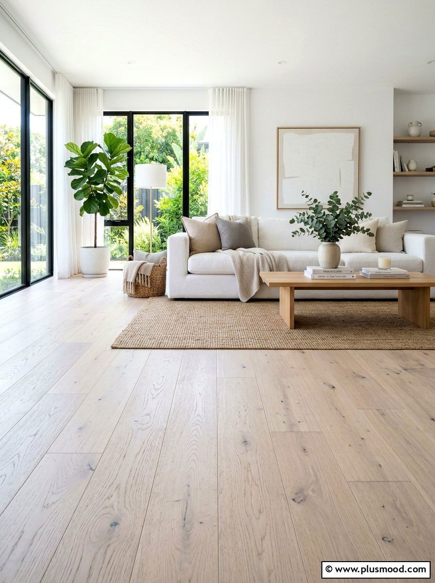 Bleached Wood Floors - 25 coastal summer living room ideas