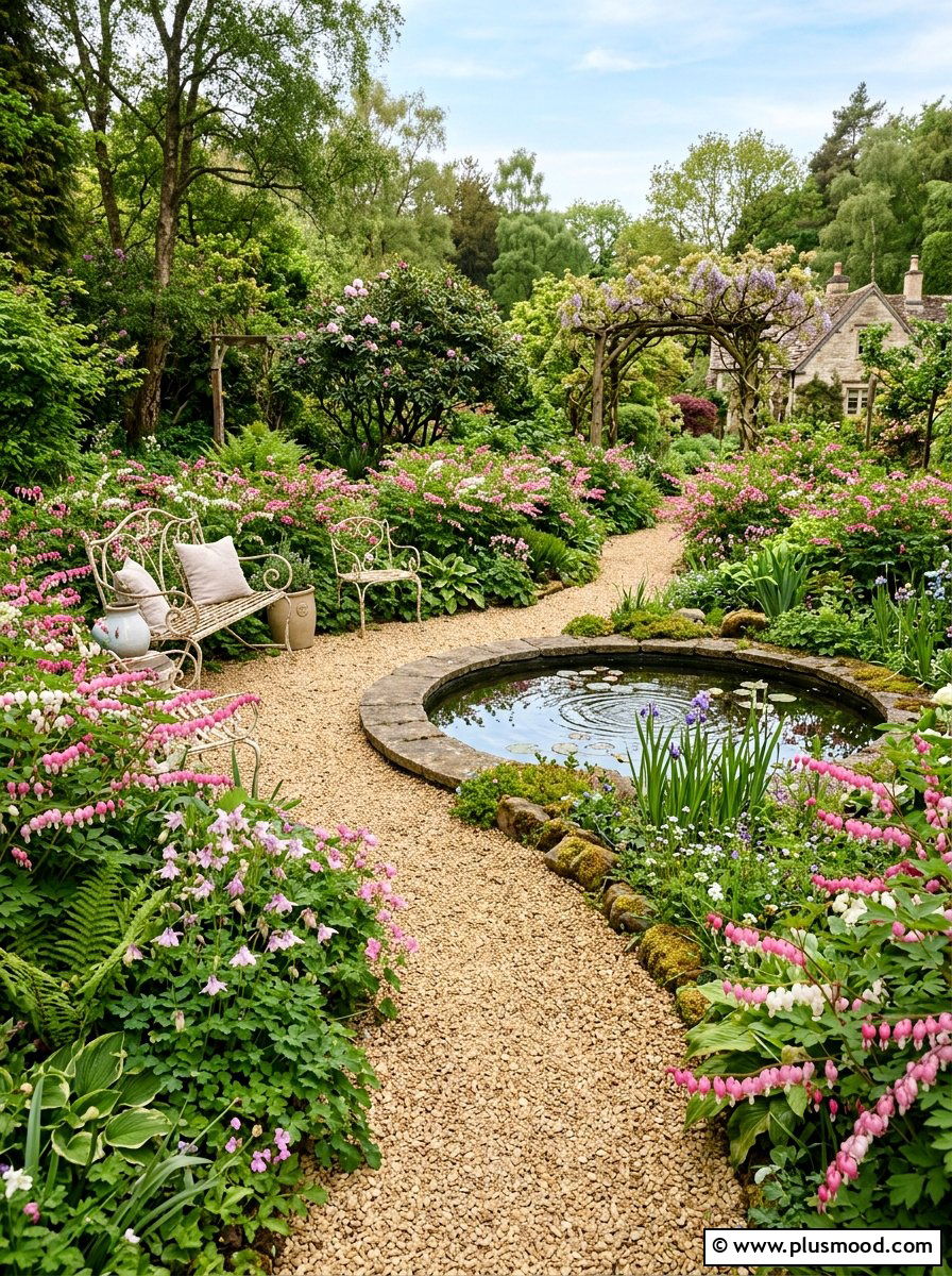 Bleeding Heart Flower Pool Garden - 25 pool landscaping ideas for shade gardens